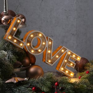 LED Dekolicht LOVE – Schriftzug – 24 warmweiße LED – L: 38cm – H: 1… | Home-and-Living