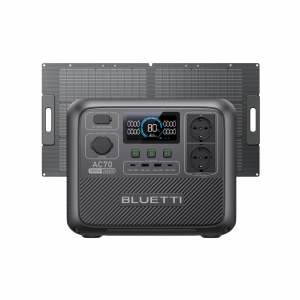 BLUETTI AC70 Powerstation | 1.000 W 768 Wh – BLUETTI DE, AC70+PV100D | 1000 W 768 Wh 100 W Solar-Kit (Mit Tax.) | Bluetti DE