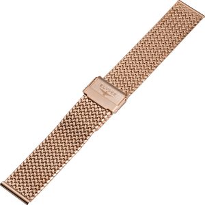Watch strap – Delicate Milanese strap made of rose gold-plated stainless steel with safety folding clasp – 20 mm