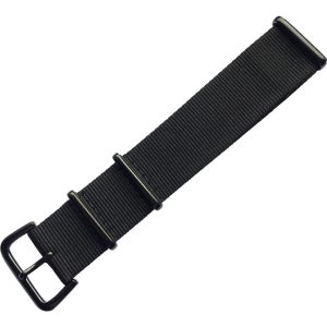 Watch strap – Nylon Nato strap with pin buckle, Black – 22 mm
