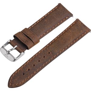Watch band – High quality suede strap with pin buckle, Brown – 20 mm