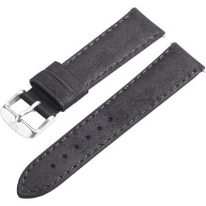 Watch band – High quality suede strap with pin buckle, Gray – 20 mm