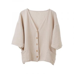 Baumwoll-Cardigan Alina Beige, L/XL | Barefoot Living