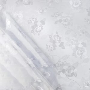 Durchsichtige Tischdecke transparent Blumen 0,2 mm halbtransparent glasklar Tischfolie Tischschutz 100x137cm Schnittkante | tischschutz