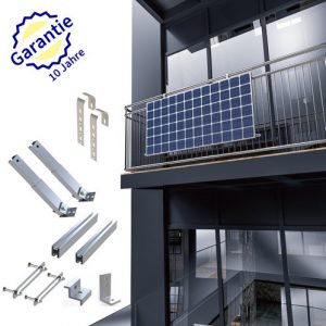 ‘Balkonkraftwerk Montageset – Halterung für 2 Solarmodule|Geländer – bis 30° verstellbare Neigung’ | Entratek Shop