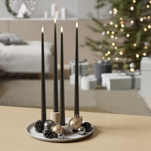 LED Stabkerzen Paket – Dark Green – 4 Stück 38 cm | Deluxe Home Art Shop DE