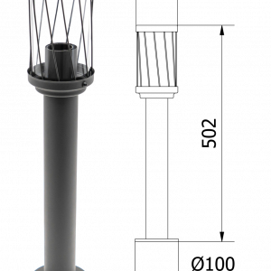 Standleuchte Kerta IP44 50cm E27 230Volt | jungeslicht.de