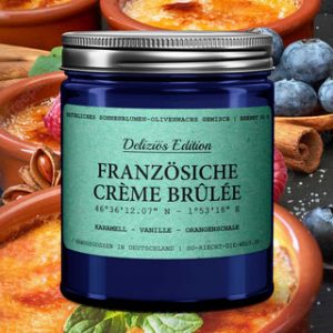 Französische Crème Brûlée Duftkerze – Deliziös Edition – Karamell | Vanille | Orangenschale – 2er Pack ( 5 Euro sparen ) | So riecht die Welt