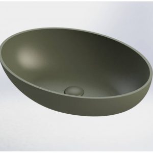 Beaux Nantes Aufsatzwaschbecken oval 57x40x14,5 mattgrün | Saniweb