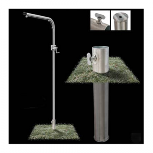 Grillgalgen – Modell Corny Edelstahl | Schwenkgrill – Bodenhülse zum einbetonieren – Kurbel – Made in Germany | Schwenkgrill Shop