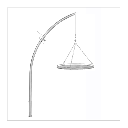 Edelstahl Grillgalgen | Schwenkgrill - mit Kettenführung & Kurbel - mit Rost 60cm | Schwenkgrill Shop
