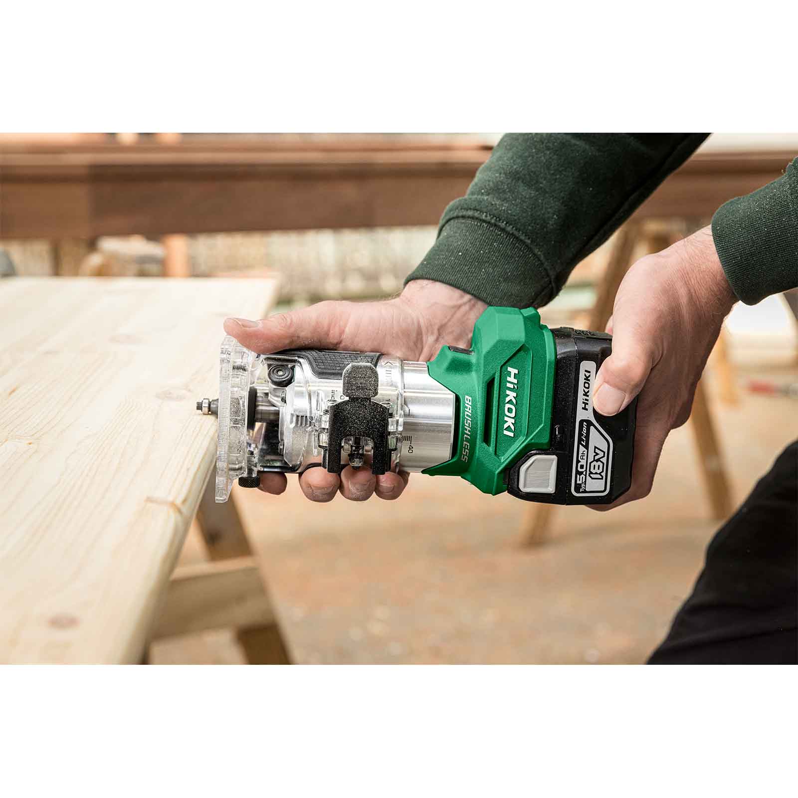 HiKOKI Akku-Kantenfräse M1808DA, Oberfräse, Einhandfräse, Nutfräse, 6/8 mm, 18V | Wilpeg GmbH