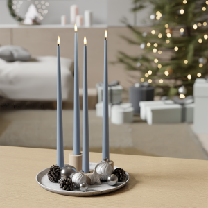 LED Stabkerzen Paket – Ice Blue – 4 Stück 38 cm | Deluxe Home Art Shop DE