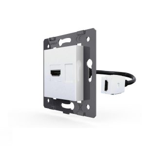 HDMI Dose – Kupplung mit flexiblen Kabel XJY-8081210HDMI-metall Weiß LIVOLO | Luxus-Time