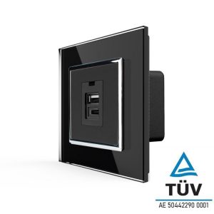USB-A & USB-C Modul Schwarz VL-USB-AC/SR-12 LIVOLO | Luxus-Time