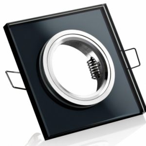 Einbaurahmen schwarzes Kristallglas – 4eck – Schnellspannkopf – flach | bigE