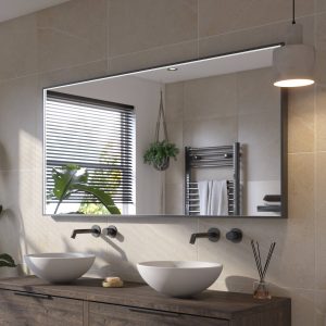 Ben Oblon Spiegel mit LED-Beleuchtung und Anti-Beschlag 160×80 cm Matt Schwarz | Saniweb