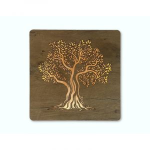 LED-Wandbild “Olivenbaum” 42cm x 42cm mit Batterie | Wohndesignplus