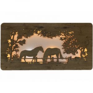LED-Wandbild “Pferde” 120cm x 60cm mit Batterie | Wohndesignplus