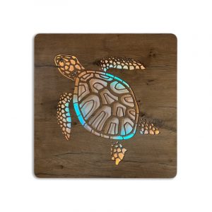 LED-Wandbild “Schildkröte” RGBW 62cm x 62cm mit Batterie | Wohndesignplus