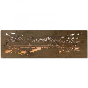 LED-Wandbild “See in den Bergen” 120cm x 40cm mit Batterie | Wohndesignplus