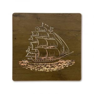 LED-Wandbild “Segelboot” 70cm x 70cm mit Batterie | Wohndesignplus