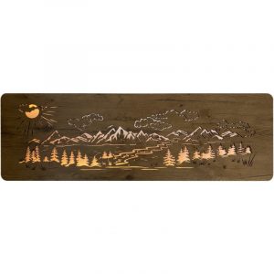 LED-Wandbild “Wald und Berge” 120cm x 40cm mit Batterie | Wohndesignplus