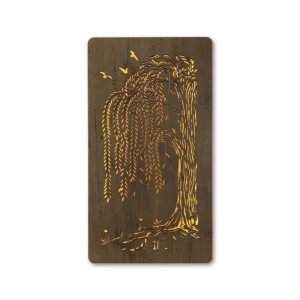 LED-Wandbild “Weidenbaum” 55cm x 100cm mit Batterie | Wohndesignplus