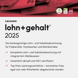 Lexware lohn + gehalt 2025 – Jahresversion, ESD (Download), Windows | mysoftware