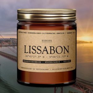 Lissabon Duftkerze – Meeresschaumrose | Küstenjasmin | Vetiver – Einzelne Kerze | So riecht die Welt