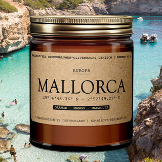 Mallorca Duftkerze - Orange | Mango | Maracuja - 2er Pack ( 5 Euro sparen ) | So riecht die Welt