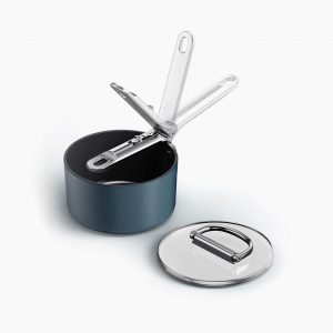 Joseph Joseph Space Klappbarer Griff Keramik Antihaft 15 cm Blauer Kochtopf & Deckel, One size, Blau | Joseph Joseph