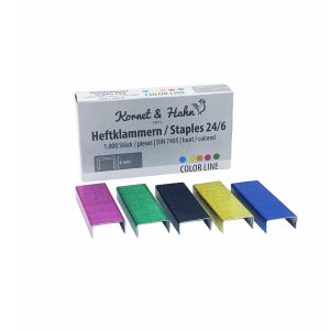 Tackerklammern, bunt | Kornet und Hahn