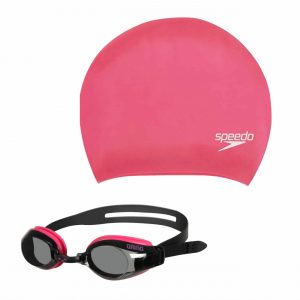 Speedo Long Hair Badekappe pink mit arena Zoom X-Fit pink-smoke-black | TS-Hobby