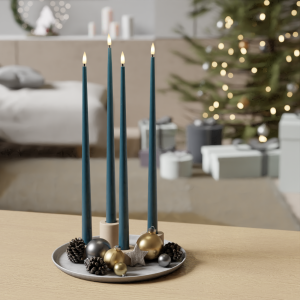 LED Kerzenlicht mit lack Set – Petroleum – 38 cm | Deluxe Home Art Shop DE