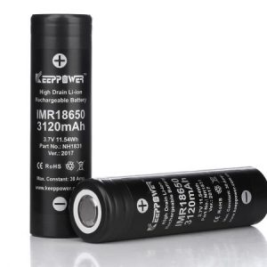 2er Set Keeppower IMR18650 – 3120mAh, 3,6V – 3,7V Li-Ionen-Akku (US… | Roboter-Bausatz.de