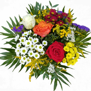 Bunte Blumensendung mit Rosen | Flora Trans