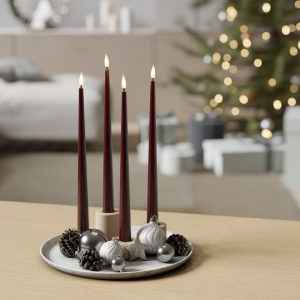 Bourgogne Kerzenlicht mit lack paket 4 Stück 28 cm | Deluxe Home Art Shop DE