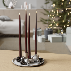 Bourgogne Kerzenlicht mit lack paket 4 Stück 38 cm | Deluxe Home Art Shop DE