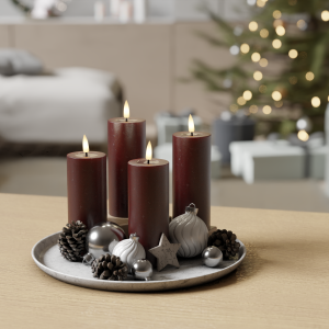 Bourgogne Blockkerzen paket 4 x ø 5 x 12,5 | Deluxe Home Art Shop DE