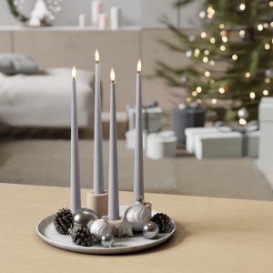 Dust Blue Kerzenlicht mit lack paket 4 Stück 28 cm | Deluxe Home Art Shop DE