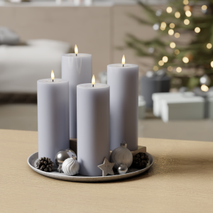 Dust Blue Blockkerzen paket 4 x 7,5 x 20 cm | Deluxe Home Art Shop DE