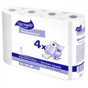 Küchenrollen Harmony Professional 3-lagig 50 Blatt FSCR-zertifiziert, 4 Stk. | Verpackungsteam