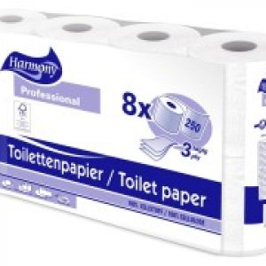 Toilettenpapier 3-lagig Harmony Professional 250 Blatt FSCR-zertifiziert, 8 Stk. | Verpackungsteam