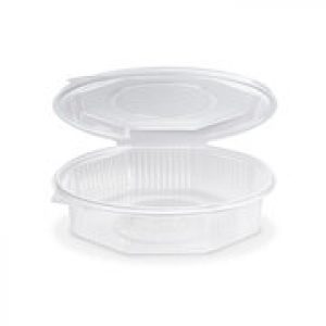 Menüschale achteckig Achteckbecher klar mit Deckel ungeteilt, PP, 25 Stk. | Verpackungsteam