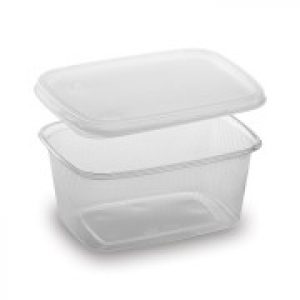 Rechteckbecher klar 250 ml mit Deckel PP tiefkühl- microwellengeeignet, 250 Stk. | Verpackungsteam