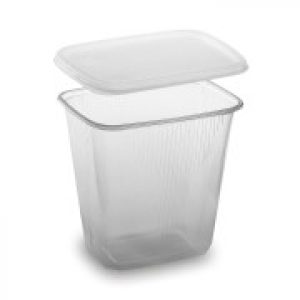 Rechteckbecher klar 500 ml mit Deckel PP tiefkühl- microwellengeeignet, 250 Stk. | Verpackungsteam