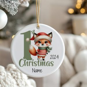 Weihnachtskugel mit Namen Erstes Weihnachten mit Fuchs | Graz Design
