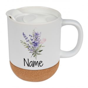 Tasse mit Deckel Blume mit Namen | Graz Design