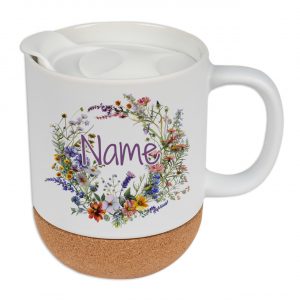 Personalisierte Tasse mit Deckel Blume | Graz Design
